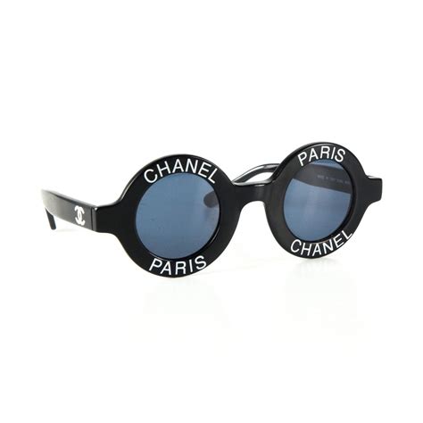 chanel round logo sunglasses